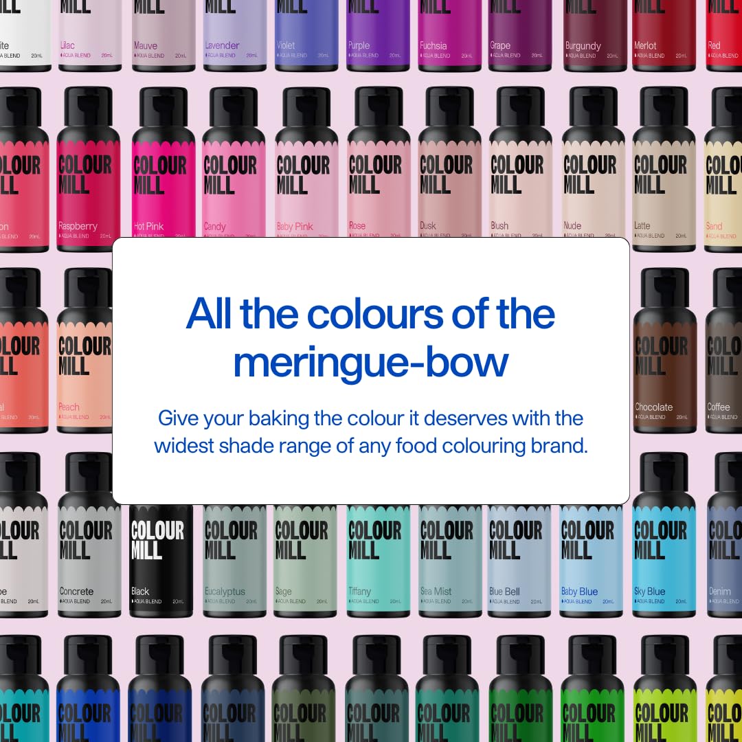 Colour Mill Aqua Blend Water-Based Food Coloring, 20 Milliliters White