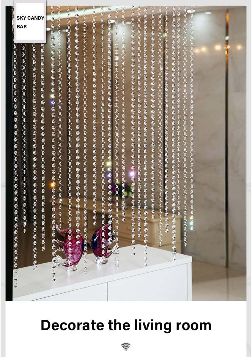 Crystal Clear Acrylic Bead Garland Chandelier Hanging Wedding Decoration 33 FT