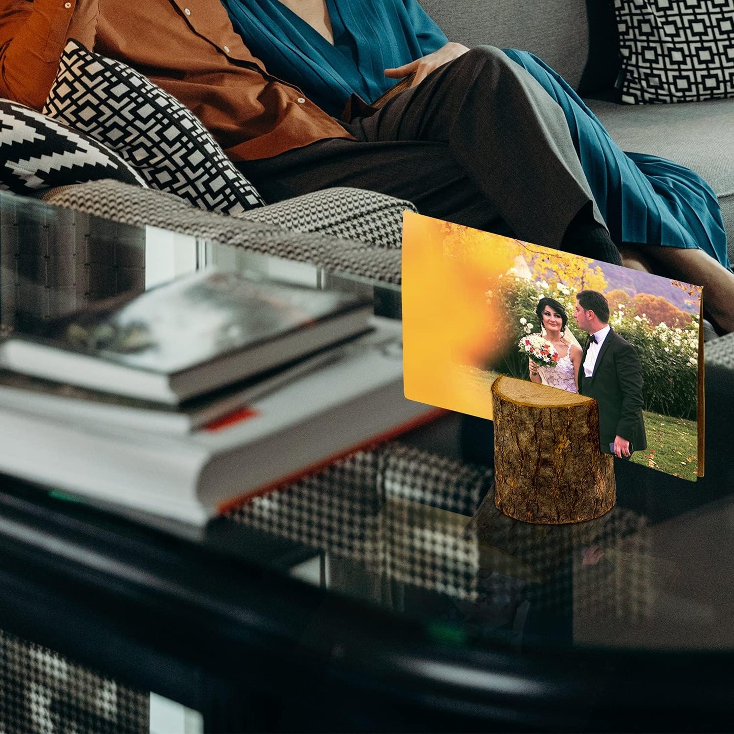 Wood Place Card Holders, 30Pcs Rustic Wooden Table Number Holders and 50Pcs Kraft Place Cards, Wood Photo Picture Holder for Wedding Party Table Name and More