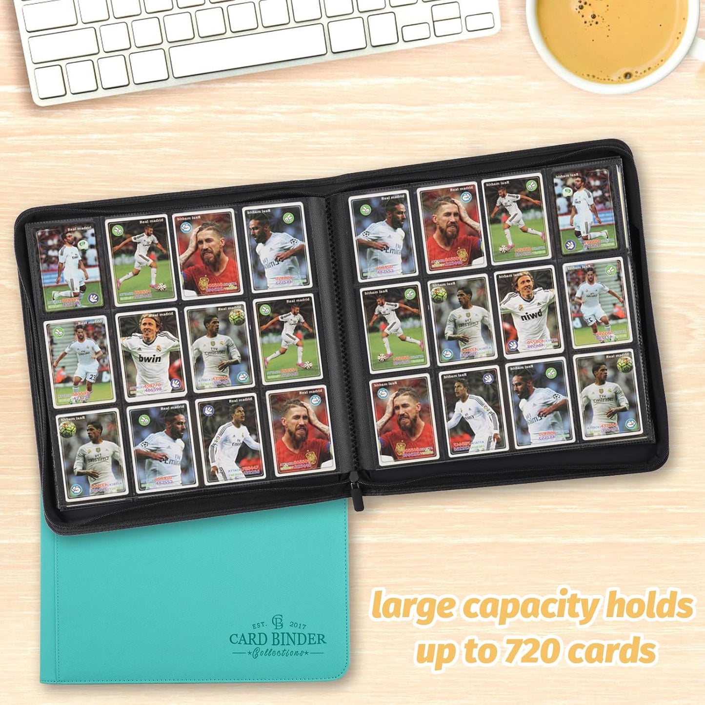 Trading Card Binder, Card Collection Binder Album Folder with 720 Side Loading Pockets, 12 Pocket Trading Card Album Folder for TGC,MTG, Baseball Cards, Yugioh