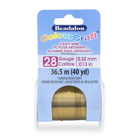 Beadalon ColourCraft Wire, 28 Gauge, Vintage Bronze Color, 40 yd Spool