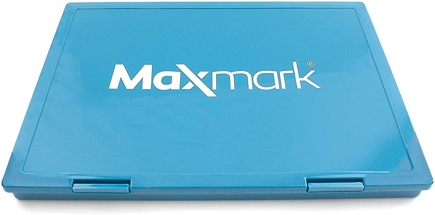 MaxMark Extra Large Blue Ink Stamp Pad - 8.25" x 11.5" - Industrial Felt Pad - Blue Color