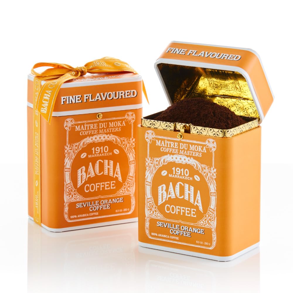Bacha Coffee | Seville Orange Fine Flavoured Signature Nomad Collection, 100% Arabica Whole & Ground Beans Bundle