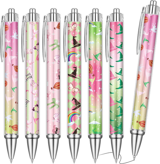 24 Pcs Witch Pens Bulk Novelty Witch Party Favors Funny Hot Air Balloon Gifts Halloween Ballpoint Pens Pickle Rainbow Party Gifts for Women Accessories Office Guests Giveaways Supply