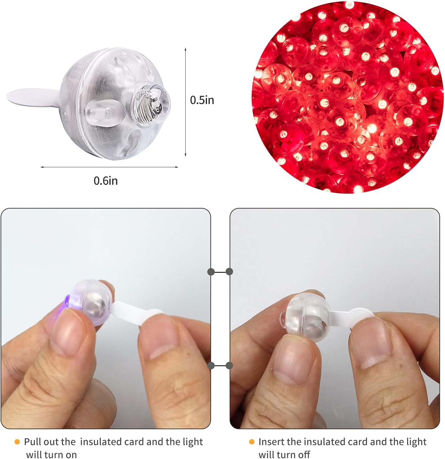 Aogist 50Pcs Balloon Lights with Hook,Long Standby Time,Waterproof Mini Light for Birthday Party Wedding Christmas Halloween Easter Decorative (Flash, Red)