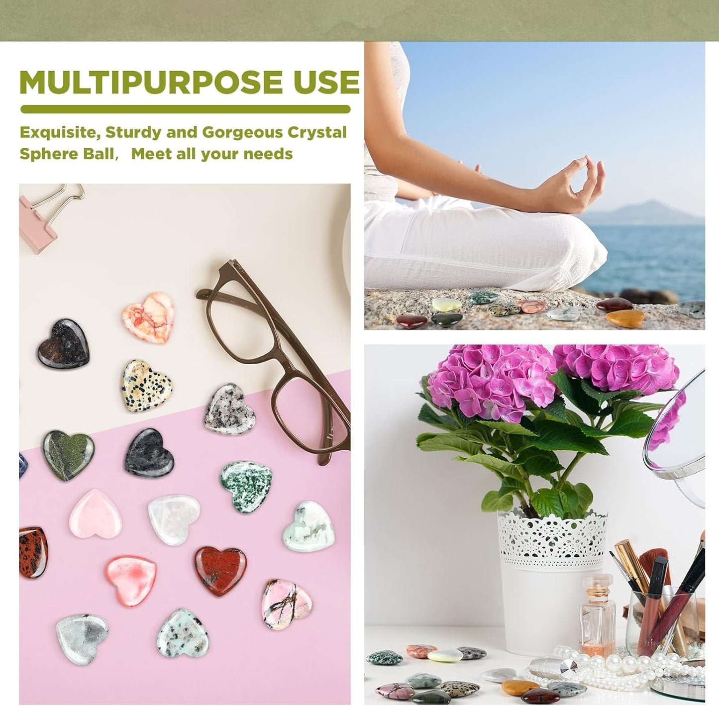 Nuenen 30 Pcs Heart Shape Crystals Bulk 1.2 Inch Gemstone Heart Worry Stone Love Rocks Quartz Wholesale Love Pocket Palm for Christmas Stress Relief Witchcraft Women Gift (Classic Color)