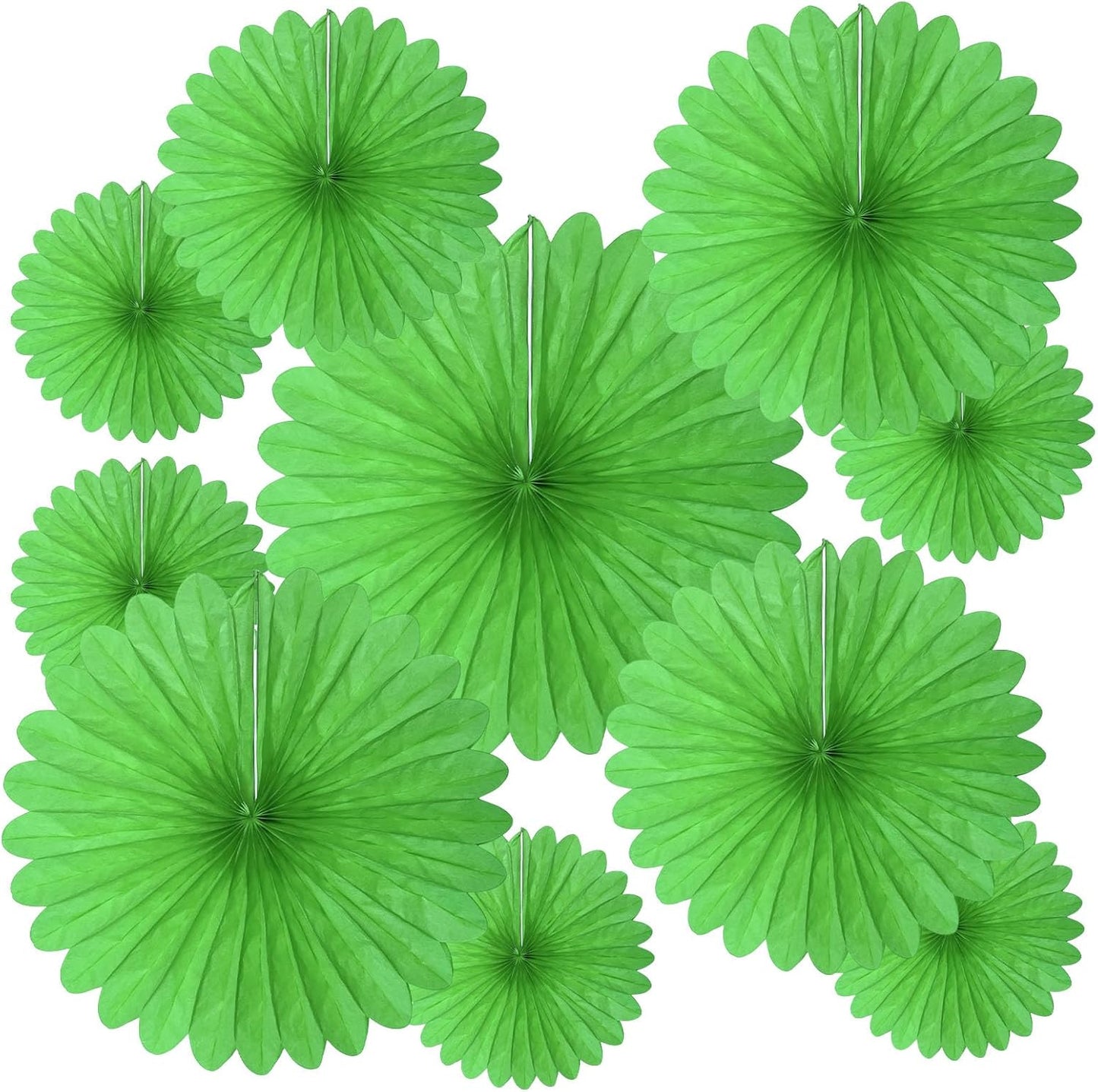 20 Pcs Grass Green Hanging Paper Fan, Round Paper Fans Decorations Set for Weddings, Birthdays, Engagement, Bridal Shower, Baby Shower Event, Graduation, Party Supplies Decor