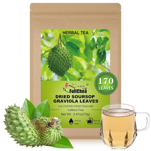 FullChea - Soursop Leaves, 170+ Hojas De Guanabana - Premium Soursop Leaves Tea - Guanabana Leaves - Non-GMO - Caffeine-free - Improve Digestion, Support Skin & Sleep