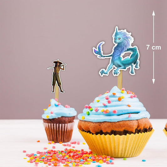 "Raya and the Last Dragn Cupcake Topper – Princess and Fantasy-Themed Party Decoration – Colorful Cupcake Picks Featuring and Friends for Birthday Parties and Themed Celebrations"