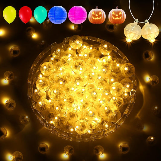 Aogist 200Pcs Warm White Balloon Lights with Hook,Long Standby Time,Waterproof Mini Light for Birthday Party Wedding Christmas Halloween Easter Decorative