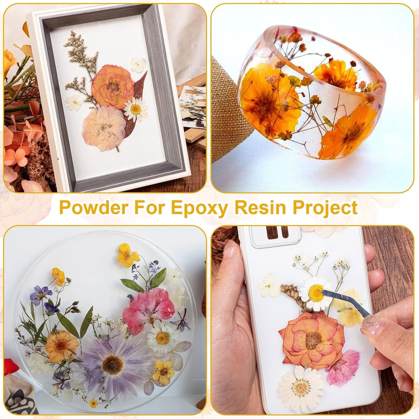 50pcs Boho Pressed Flowers Bulk, Vintage Dried Flower Leaves, Natural Fall Pressed Dried Flowers with Tweezer for DIY Crafts Resin Mold Candles Cake Bridal Scrapbooking Supplies