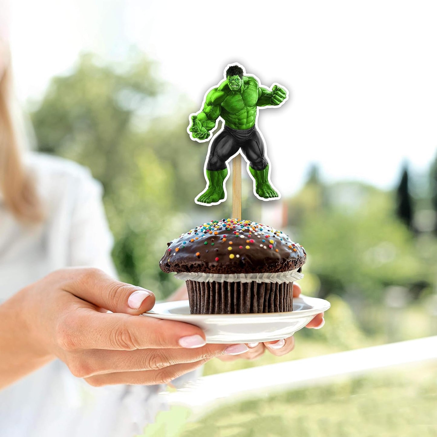 "Hlk Cupcake Topper – Superhero Theme Birthday Party Decoration – Cartoon Character Cupcake Picks for Birthday Party, Boys and Girls Superhero Theme Celebrations, Cake Decoration, and Party Supplies"